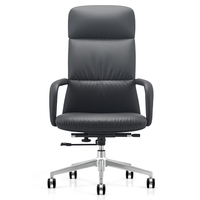 Chaise pivotante moderne, ergonomique, réglable en hauteur, en cuir de luxe pour le bureau.