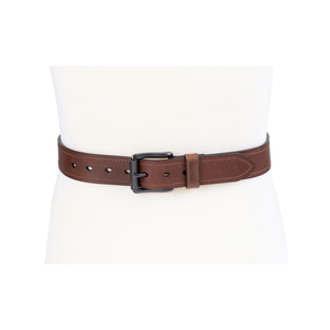 Ceinture en cuir véritable ajustable marron, en cuir de vachette, avec boucle ardillon en alliage, design solide et durable, moulage monobloc - Product Image 2