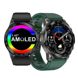 DM50 גברים עמיד למים ספורט שעון חכם 400mah 14 ימים המתנה 1.43 אינץ 466*466 HD AMOLED מסך BT שיחת smartwatch