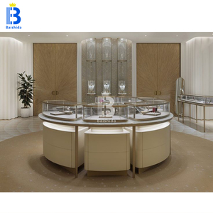 <span class=keywords><strong>Comptoir</strong></span> de kiosque de bijoux en bois massif de conception personnalisée avec étagères en verre pour l'affichage de magasin <span class=keywords><strong>au</strong></span> Jewels Mall - Product Image 6