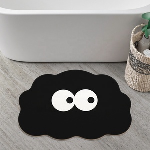 Nouveauté, tapis de bain personnalisé lavable en Nappa Grain PU, antidérapant, chat noir, style moderne, tapis de douche absorbant l'<span class=keywords><strong>eau</strong></span> pour hôtel et maison - Product Image 3