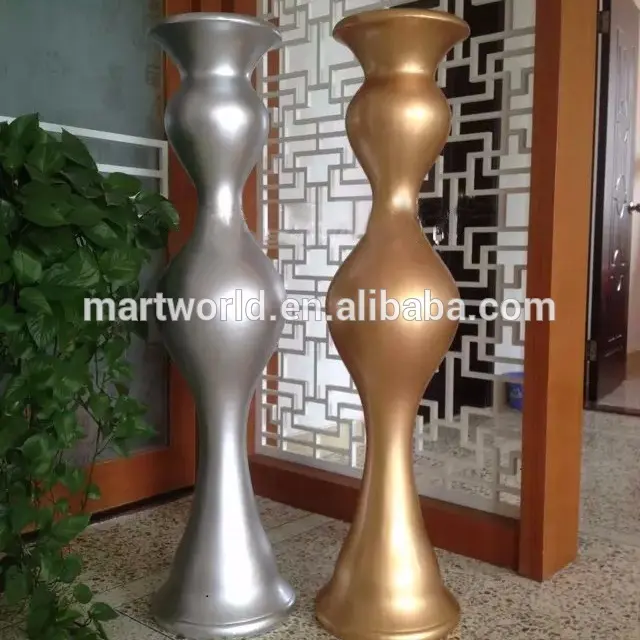 Caliente la última de lujo decoración de la boda de oro y plata y fibra de vidrio florero Pilar columna para boda hotel decoración de fiesta (del 182)