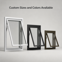 Fenêtre à auvent en aluminium de style australien, double vitrage trempé, isolation phonique, fenêtres en verre sur mesure pour la construction de villas
