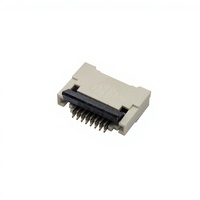 Connecteur FFC/FPC Pas de 0,5 mm 8 broches, à insertion frontale, à verrouillage arrière, à bascule arrière, à pression arrière, horizontal, SMT, noir