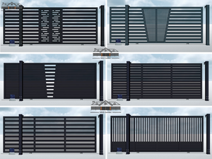 Puertas corredizas de seguridad personalizadas de fábrica fuerte, puerta automática de jardín de aluminio, diseño de puerta principal - Product Image 6