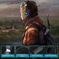 Auriculares para Juegos Onikuma K10, Dinámicos, Metálicos, Sonido Envolvente 3D, Micrófono, Iluminación RGB, Impermeables, para DJ, Viajes, Aviación, Audiófilos