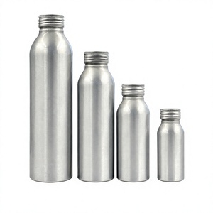 Brushed Aluminum Screw <b>Cap</b> Beverage Bottles in 4 Sizes - Product Image 1