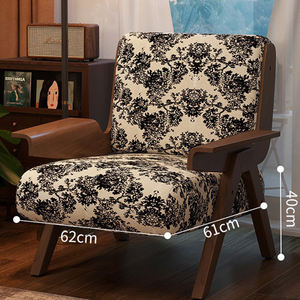 JINSHAN Nouveau <span class=keywords><strong>fauteuil</strong></span> en <span class=keywords><strong>tissu</strong></span> de flanelle imprimé de style européen Modèle de designer en bois massif pour le salon - Product Image 4