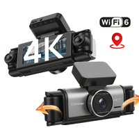 Caméra embarquée 4K 4 canaux WiFi GPS pour voiture, enregistreur de conduite, vision nocturne, surveillance de stationnement 24h/24, caméra avant et arrière 4K