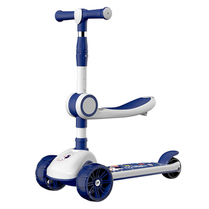 <span class=keywords><strong>Trottinette</strong></span> pliable multifonctionnelle à trois roues pour enfants avec siège amovible, roues LED, technologie de capteur - Design moderne pour une utilisation en extérieur - Product Image 1