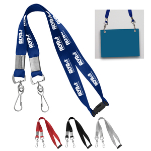 Tùy chỉnh chất lượng cao polyester dây đeo cổ dây buộc với đôi móc thiết kế thời trang - Product Image 2