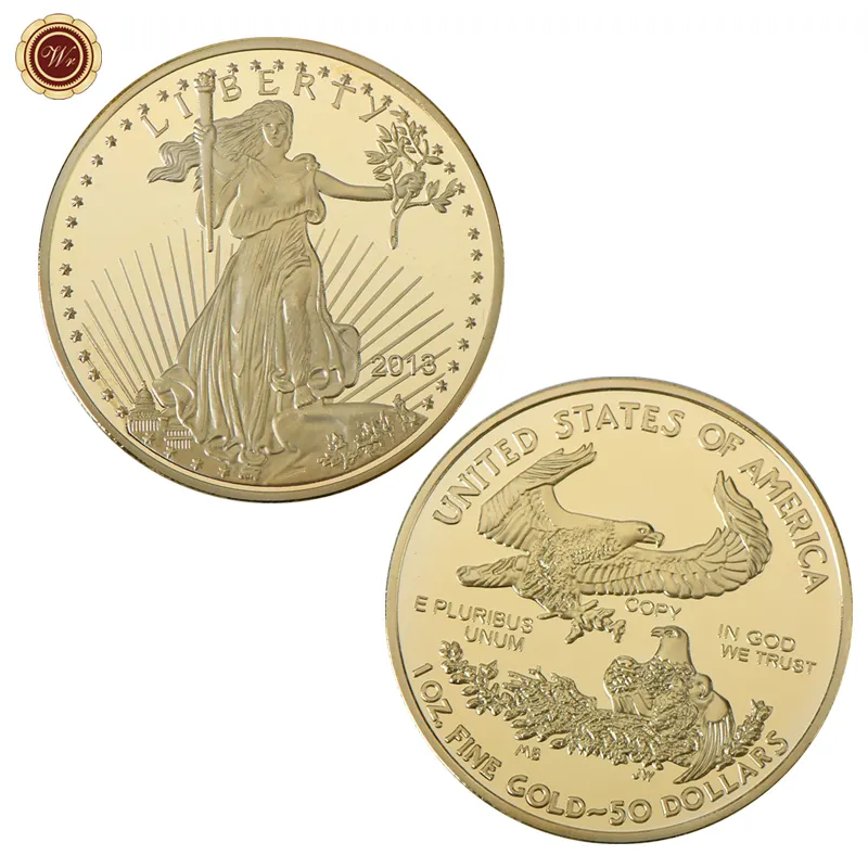 Pièces d'or en forme d'aigle américain 24k, pièces commémoratives, pièces de défi
