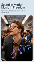Gafas Inteligentes 2026 con Reproductor de Música, Llamadas BT Manos Libres, Auriculares de Oreja Abierta para Ciclismo y Running, Gafas de Sol Negras para Viajar