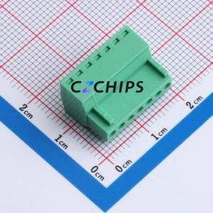 MX2EDGK-2.54-07P-GN01-Cu-Y-A Plug-in Terminal Block P=2.54mm Connector Male Plug 2.54mm Green 7P - Product Image 2