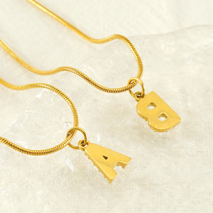 ZOGXIN Letter Necklace Gold Plated Rhinestone Alphabet Pendant Snake Chain For Women Fashion Jewelry Gift - Product Image 2