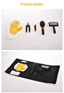 プロのペットグルーミング用品ホットセール5in1猫犬グルーミングセットバッグポータブル犬グローブコームネイルはさみフリークリップキット - Product Image 6