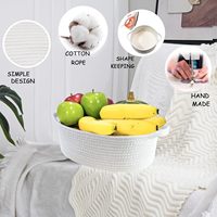 Petits paniers-cadeaux tissés avec poignées, sacs-cadeaux et rubans - Panier de rangement en corde de coton pour l'organisation