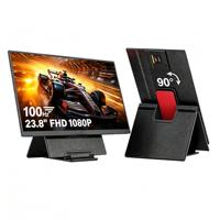 Grand écran portable 23,8 pouces FHD 1080P 100Hz USB-C, écran d'ordinateur HDR IPS pour jeux, compatible avec ordinateur portable, PC, MAC, PS4, Xbox