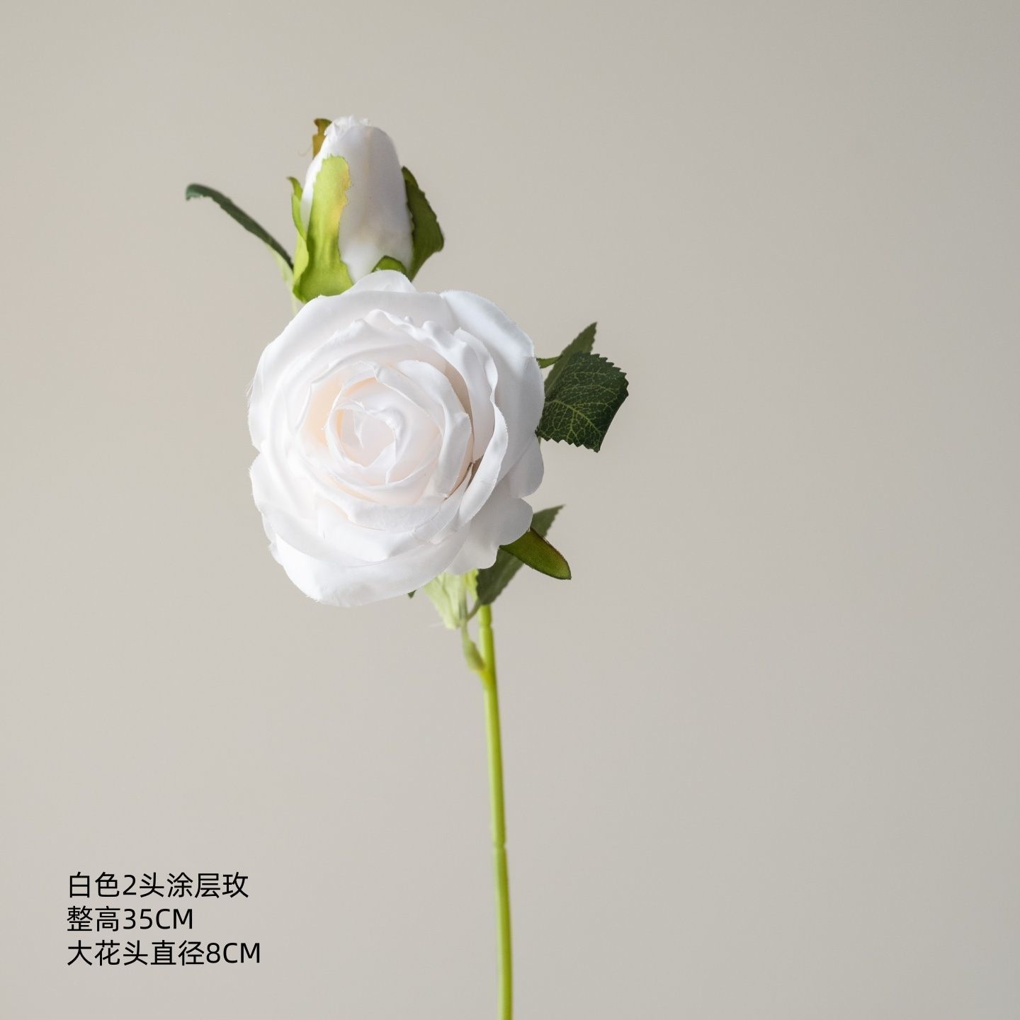 Rose à revêtement blanc à deux têtes