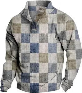 Sweatshirts pour hommes quart de bouton chemise coupe chaude polaire Sherpa pull pull classique