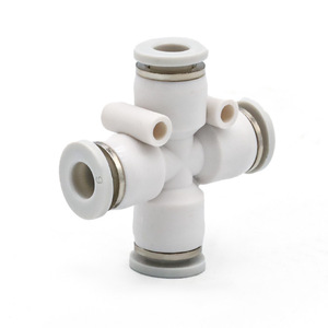 SXQD Pneumatic <b>Quick</b> <b>Connector</b> Cross Four Way 6 8 10 12 mm Plastic Air Hose Fitting - Product Image 1
