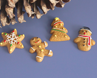 Figurines comestibles de Noël, Bonhomme en pain d'épices, Flocon de neige, Arbre de Noël, Accessoires en résine à base de colle crème, Ornements DIY, Aimants de réfrigérateur