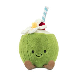 Vente en gros Peluche <span class=keywords><strong>chat</strong></span> amusant limonade <span class=keywords><strong>vert</strong></span> noix de coco Jouet en peluche brodé Ornement pour enfants filles Cadeau Nouveau - Product Image 6