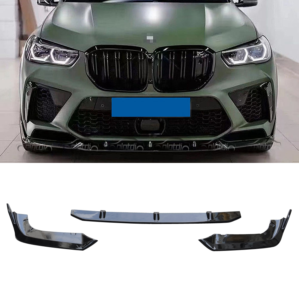 For BMW F95 X5 X5M Gloss Black Front Bumper Lip Front Splitter Chin Spoiler 2020+