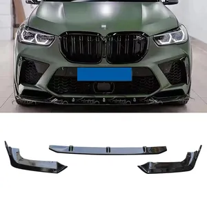 Для BMW F95 X5 X5M глянцевый черный передний бампер для губ передний сплиттер подбородок спойлер 2020 +