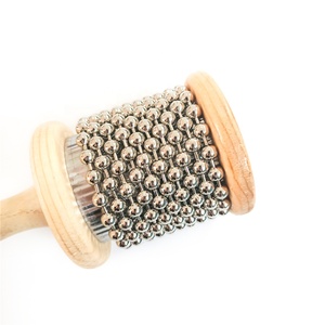 Cabasa <span class=keywords><strong>de</strong></span> Madera con Cadena <span class=keywords><strong>de</strong></span> Cuentas Metálicas y Cilindro, Instrumento <span class=keywords><strong>de</strong></span> Percusión para Bandas Escolares, Tamaño Mediano - Product Image 3