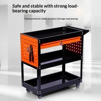 Chariot à outils à trois niveaux avec tiroirs verrouillables – Chariot utilitaire pour réparation automobile spécifique au fabricant ; Chariot mobile multifonctionnel à pousser et tirer