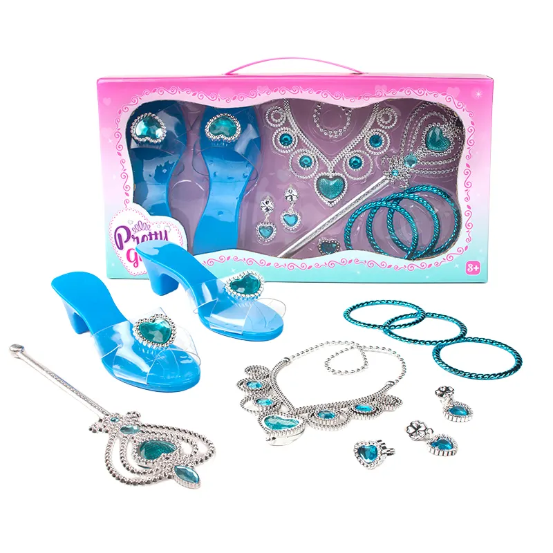Hübsche Mädchen geben vor, Schmuck zu spielen Spielzeug Set Diy Dress Up Halskette Beauty Toys für Prinzessin Schmuck Kit mit Schuhen