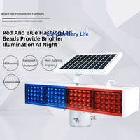 Feux de signalisation à LED rouges et bleus à énergie solaire, clignotants, pour la construction routière, la sécurité routière nocturne, directement de l'usine
