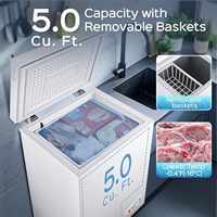 Congélateur coffre horizontal 186L à porte unique, alimenté électriquement, pour usage domestique et hôtelier, économe en énergie