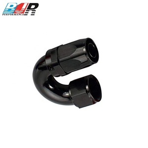 Bjr Racing bộ phận AN10 AN12 AN16 180 độ nhôm đầy đủ dòng chảy PTFE Hose kết thúc nhiên liệu phụ kiện - Product Image 4