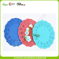 Napperons ronds en papier de 4,5 pouces, trois couleurs, pour décoration de mariage et de fêtes, découpe personnalisée - Offre promotionnelle Dollar Center