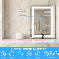 Miroir intelligent mural éclairé 48x36 pouces, certifié UL, avec capteur tactile et anti-buée, miroir LED pour salle de bain, vente en gros pour hôtels