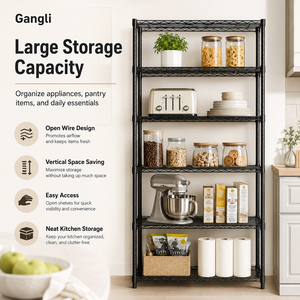 5-Wire Shelving Metal ShelvesAdjustable <strong>Standing</strong> Storage <strong>Shelf</strong> <strong>Units</strong> for Laundry Bathroom Kitchen Pantry Closet - Product Image 4