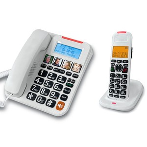D2015TAM Téléphone Combo <span class=keywords><strong>DECT</strong></span> avec Répondeur pour Maison et Bureau. Téléphone <span class=keywords><strong>Filaire</strong></span> avec 1 Combiné sans Fil - Product Image 1