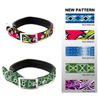 Ensemble laisse et collier pour chien en sangle de polyester douce et confortable, imprimé motif, écologique, tendance, fabriqué en TW