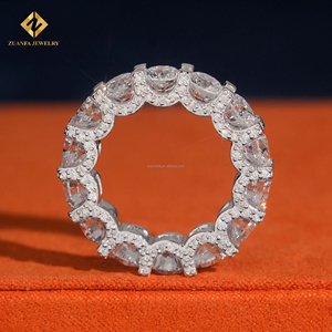 Anillo de Eternidad Unisex de Lujo con Diamantes Cultivados en Laboratorio, Forma Redonda, 5mm, Plata S925, Certificado IGI, para Compromiso o Boda - Product Image 2