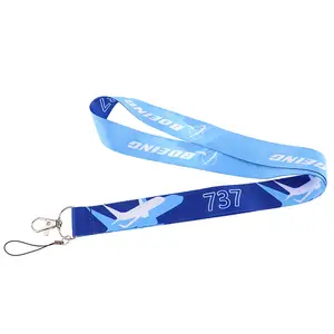 Custom Logo Printed Sustainable Airline Airbus Neck Strap Aviation Airplane Uae Emirates Lanyard