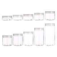 Vente en gros 100ml 120ml 200 ml 250 ml 300 ml 400 ml ml Pot en plastique cosmétique à large bouche en PET coloré givré avec couvercle en plastique