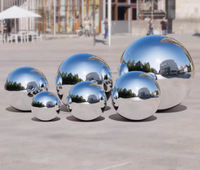 Artisanat métallique personnalisé, boules en acier inoxydable, finition miroir argent et or, sphère de jardin, sphère miroir, ornement de boule