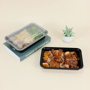 Disposable <b>Lunch</b> <b>Box</b> Food Grade PP Rectangle Thickened Microwave Safe With Transparent Lid For Takeout Packaging - Product Image 2