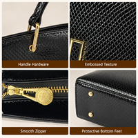 Tas Tangan Wanita Kulit PU Embos Custom, Tas Selempang, Tas Bahu, Warna Hitam, Tas Kantor, Grosir, OEM, Label Pribadi