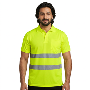 T-shirt de travail unisexe d'été respirant à séchage rapide haute visibilité réfléchissant à manches courtes décontracté en polyester/coton - Product Image 1