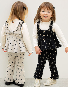 Tuta Floreale per Bambine con Colletto Peter Pan, Completo Primaverile e Autunnale per Bambine e <span class=keywords><strong>Bimbe</strong></span> - Product Image 3