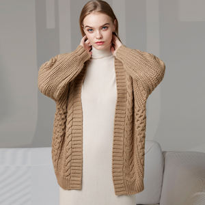 Maglione Cardigan lungo da donna a manica lunga a manica lunga alla moda - Product Image 1