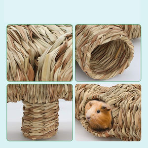 Túnel de juguete para hámster de <span class=keywords><strong>Waterloo</strong></span>, nido de hierba, suministros para mascotas, nido de túnel de hámster tejido hecho a mano - Product Image 3